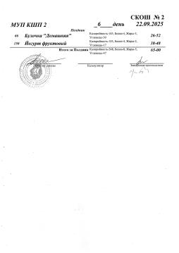 22 сентября Полдник